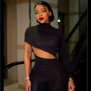 Waistless Irregular hollowed out jumpsuit